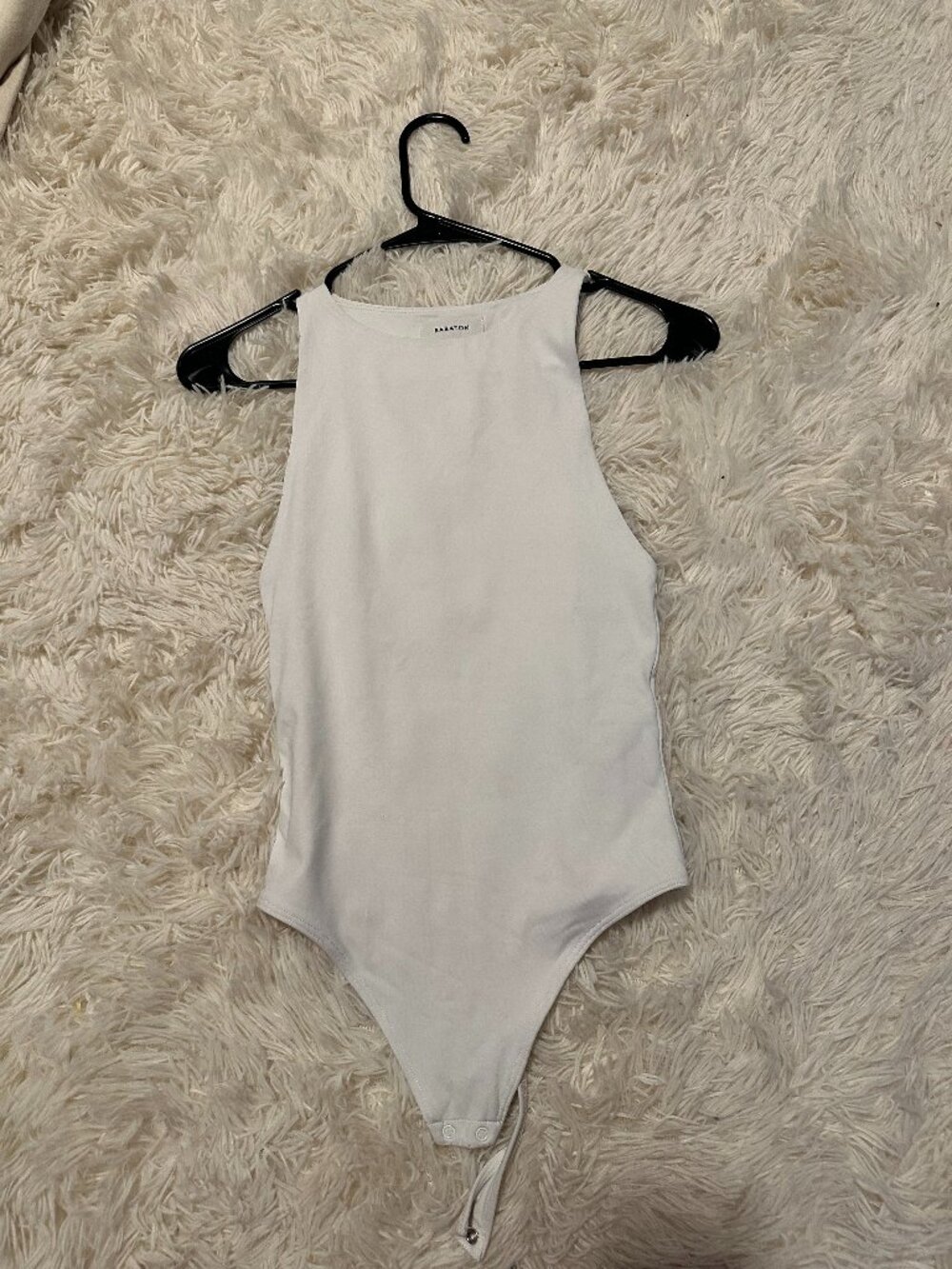 High neck Aritiza white contour bodysuit